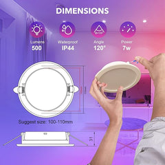 130mm Pametna LED vgradna svetilka RGB 7W 2kos