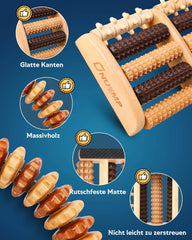 ONUEMP komplet 2 lesnih masažnih valjčkov za maderoterapijo za stopala in telo
