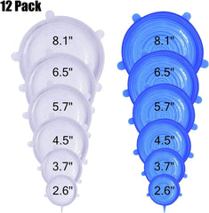 Set 12 Večnamenskih Silikonskih Pokrovov za Posode