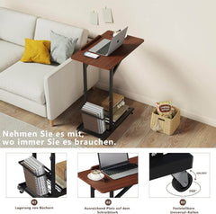 UYOYOUS večnamenska nastavljiva in mobilna stranska mizica z naklonom na kolesih