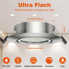 ACELIFE komplet 6 vrtljivih in zatemnilnih LED reflektorjev s tremi barvnimi temparaturami