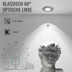 LED reflektor vgradni, 7W, 95mm, 5000K, 6 kosov