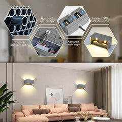 20 W LED Zunanje Stenske Svetilke - 3000 K (Paket 4 Kosi)