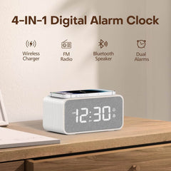 Lesena Radijska Budilka z Brezžično Polnilno Postajo