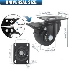 RRIUTO 65 mm nizkoprofilna industrijska transportna kolesa z nosilnostjo do 1500 kg