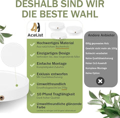 Okrogli leseni stenski regali – komplet treh belih polic