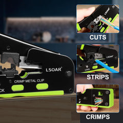 Mrežno orodje za stiskanje RJ45 priključkov z dodatki