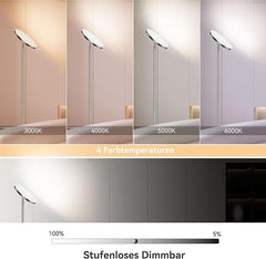 LED stoječa svetilka 30 W dimabilna nikelj