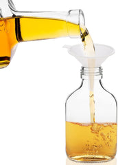 BELLE VOUS set 20 stekleničk s srebrnimi pokrovčki in lijakom - 50 ml