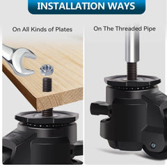 RRIUTO komplet 4 težko nosilnih vrtljivih koles z nastavljivo ragljo - do 1000 kg