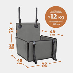 WUGLO Vodoodporen siv avtosedež za manjše pse - S