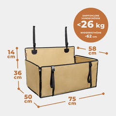 WUGLO extra stabilen bež avtosedež za pse do 26 kg - velikost L