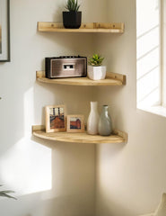 komplet 3 stenskih polic s kabelsko odprtino 25cm