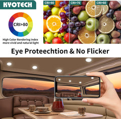 Komplet 6 vgradnih LED svetil za pohištvo, toplo bela svetloba, krom