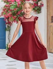 Dekliška Poletna Obleka s Stranskimi Žepi