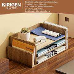 KIRIGEN 3-nadstropni leseni namizni organizator