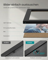 Komplet 10 črnih okvirjev za slike različnih dimenzij