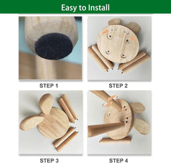 Otroški leseni stol z zajčjimi ušesi, 25 cm sedež