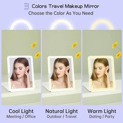 Prenosno Make-Up Ogledalo z Osvetlitvijo