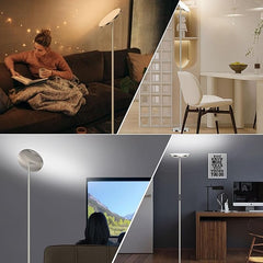 LED stoječa svetilka 30 W dimabilna nikelj