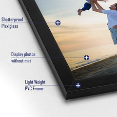 Set 18 črnih okvirjev za slike 10 x 15 cm za stensko in namizno uporabo