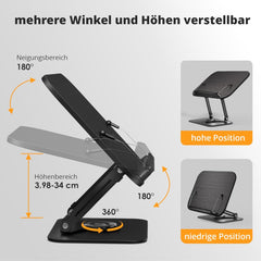 SUPEDESK črno leseno 360° nastavljivo stojalo za knjige in tablice