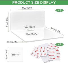 Stenski set treh belih lepilnih polic brez vrtanja