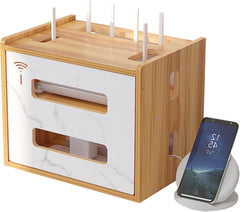 CATEKRO lesena omarica za WiFi usmerjevalnik in skrivanje kablov in naprav
