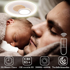 Lesena LED Stropna Svetilka z Zatemnitvijo in Daljinskim Upravljalnikom