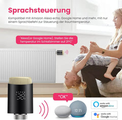 Pametni WiFi Termostat za Radiatorje Združljiv z Alexo in Google Home