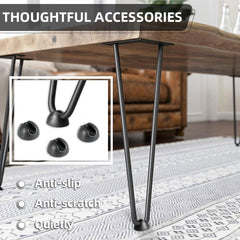 Komplet 4 kovinskih nog za mizo, 30 cm