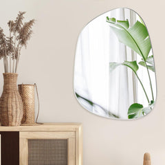 JMITHA Asimetrično samolepilno stensko ogledalo brez okvirja - 35 × 47,7 cm