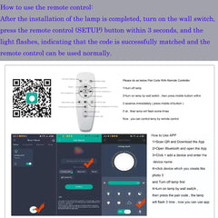 Črna LED stropna svetilka z 8 svetlobnimi glavami in daljinskim upravljalnikom