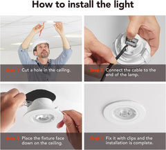 6kos Vgradni LED reflektorji 4.5W, 3000K, IP65, Ø68mm