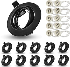 Komplet 10 vgradnih okvirjev za reflektorje GU10, črni 90mm