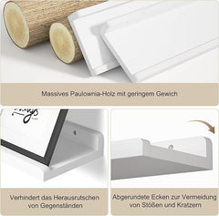 Komplet šestih belih stenskih polic iz lesa