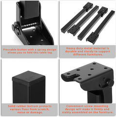 Zložljive kovinske noge za mizo s samodejnim zaklepom