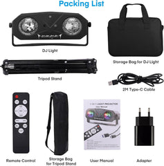 LAMQFUM 5-v-1 Disco LED svetilka s stojalom za zabave in dogodke