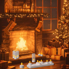 Set 12 Polnilnih LED Svečk z Daljinskim Upravljalnikom in Polnilno Postajo