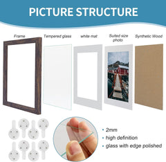 Lesen okvir za fotografije 10 x 15 cm z matiranim vložkom, 6 kosov