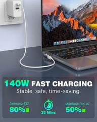 140W USB C Magnetni Adapter za Hitro Polnjenje (Komplet 2 Kosa)