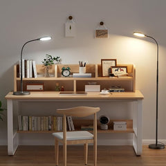 LED stoječa svetilka z upogljivim vratom črna