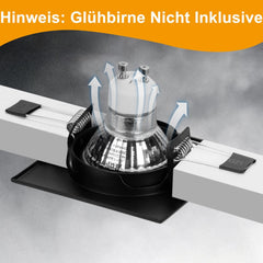 GU10 Črna kvadratna vgradni okvirji za svetila 87mm (10kos)