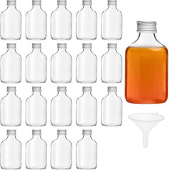 BELLE VOUS set 20 stekleničk s srebrnimi pokrovčki in lijakom - 50 ml