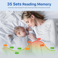 Brezkontaktni digitalni termometer za čelo z barvnim prikazom in tihim načinom - bel