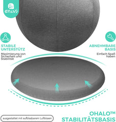 Ergonomska sedežna žoga s pralno prevleko - siva