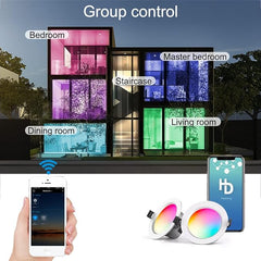 120mm Pametni komplet LED svetilka RGBWC, 9W, set 9 kosov+ panelna plošča