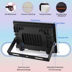 Pametni zunanji RGB LED reflektorji 30 W z upravljanjem prek aplikacije, 4 kosi