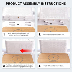 Nočna svetilka z brezžičnim polnjenjem in funkcijo alarma
