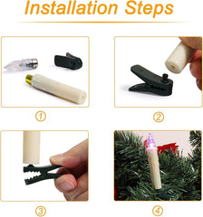 Brezžične LED božične sveče z daljinskim upravljalnikom in časovnikom - 40 kosov